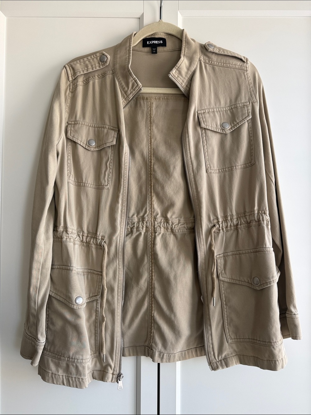 Express Khaki Utility Military Jacket
